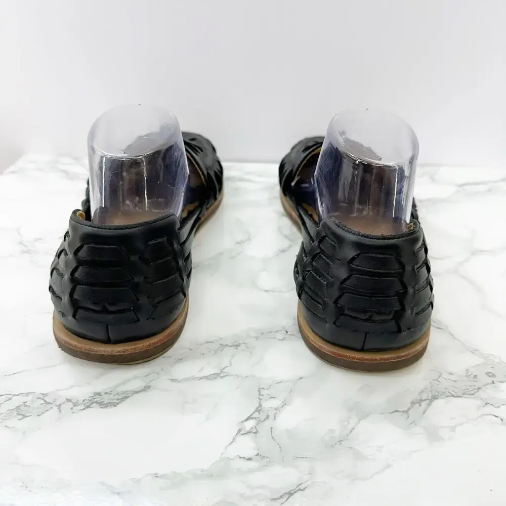 Nisolo Men’s 9.5 Huarache Sandal Black Leather‎ Water Resistant Sandals